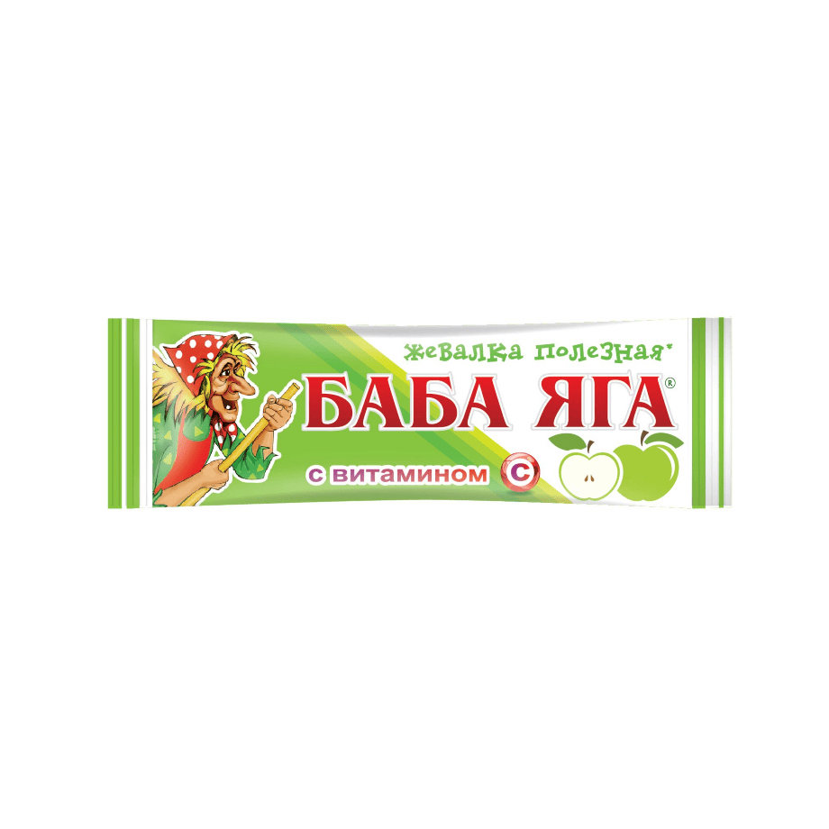 Жевательная конфета "Баба Яга" 11г*48шт/12бл.Яблоко