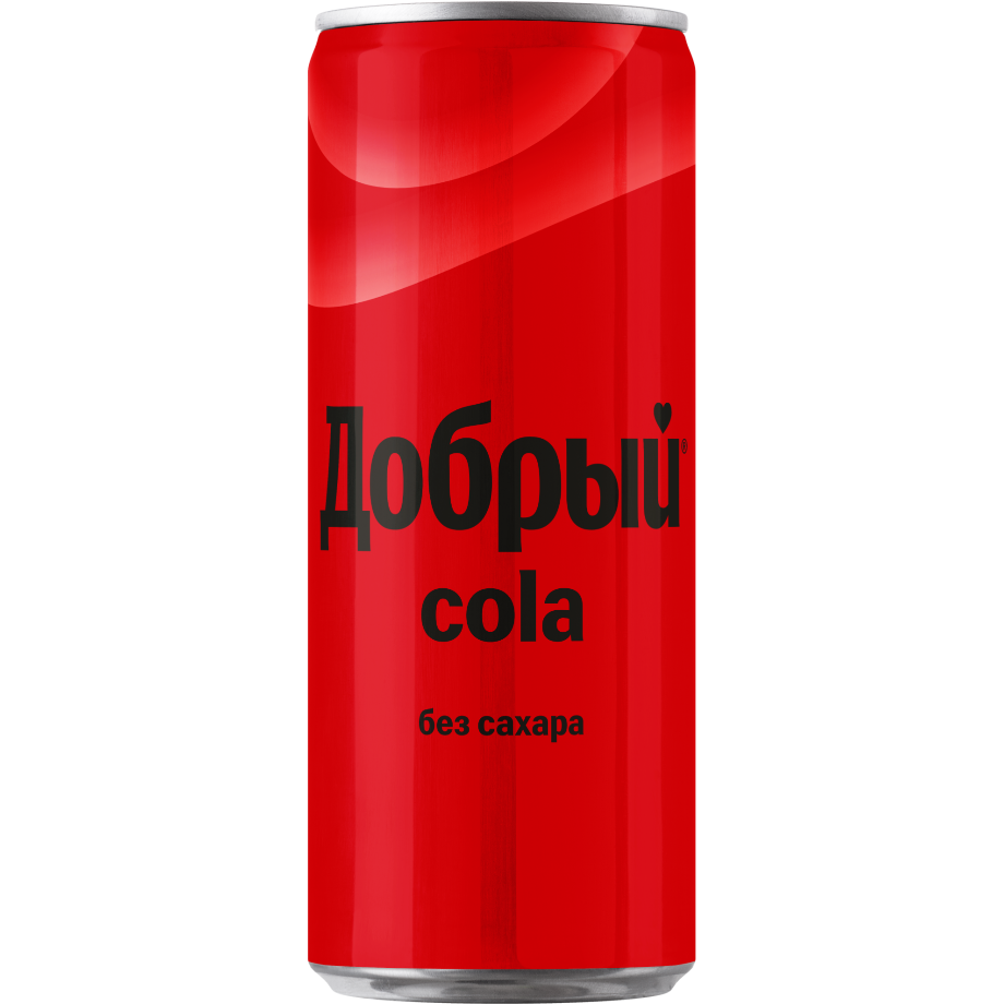 Лимонад Добрый Кола без сахара (жб) 0,33л12шт Мултон (ПУ)