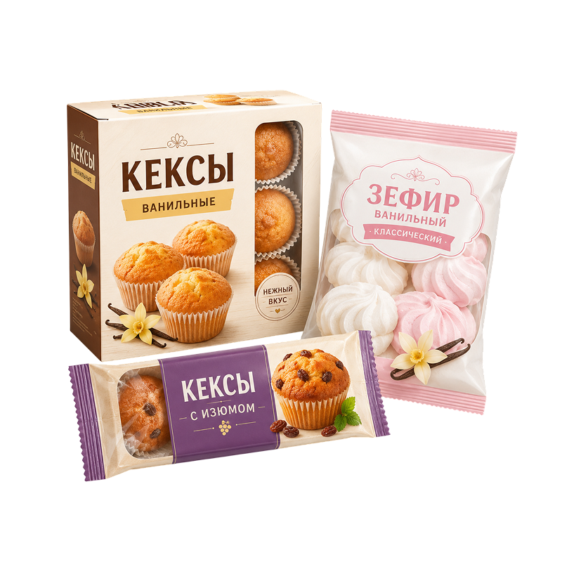 Кексы, зефир