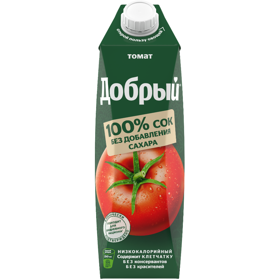 Сок Добрый Томатный с солью 1л12шт Мултон (ПУ)