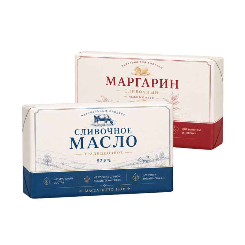 Сливочное масло, маргарин, спреды