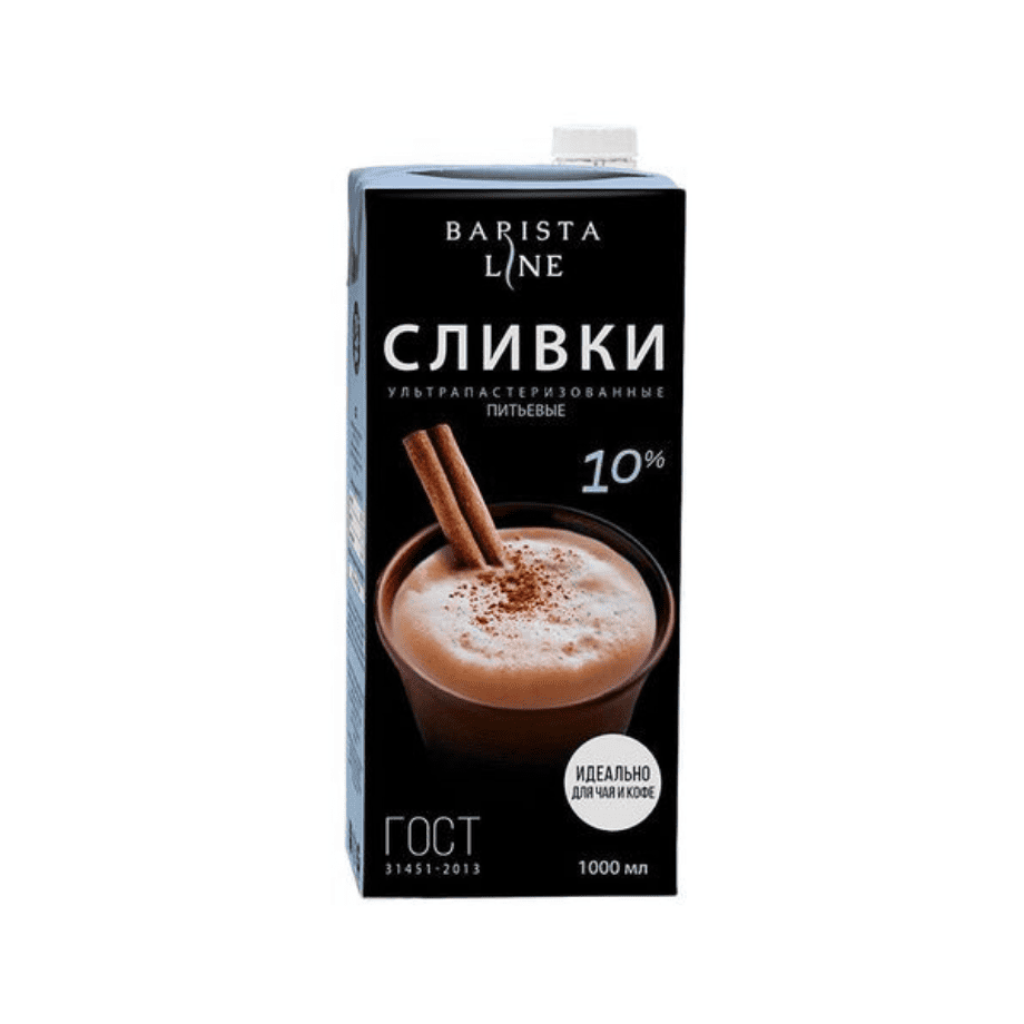 Сливки "Barista Line" Гост 10% (тет/пак/крыш.) 1л/12шт "Мечта" Мордовия