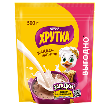 Какао порошок "Хрутка" быстрорастворимый (пакет) 500г/6шт "Нестле"