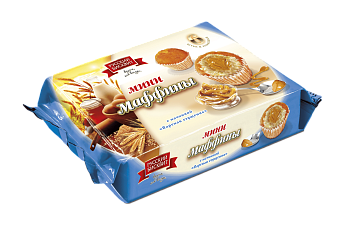 Мини маффины "Русский бисквит" вареная сгущенка 200г/16шт Россия