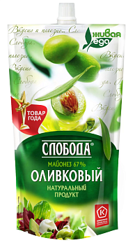 Майонез "Слобода" Оливковый 67% (с дозат) 400мл/24шт "Эфко"  