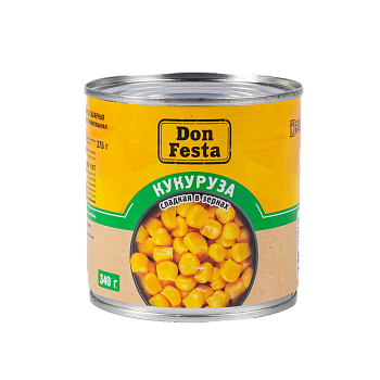 Кукуруза сладкая "Дон Феста" Гост (ж/б) 400г/12шт Россия 