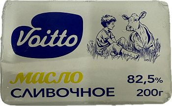 Масло сливочное "Voitto" Гост 82,5% (фол) 200г/24шт "Молочный путь"