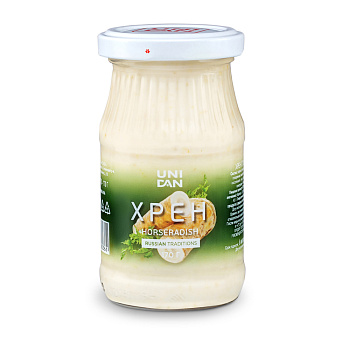 Хрен столовый "UNI DAN" (ст/тв) 200г/10шт "Бастион"