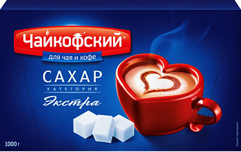 Сахар рафинад "Чайкофский" Гост 1кг/20шт "Русагро"  