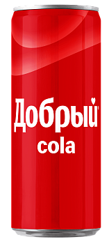 Лимонад "Добрый" Кола (ж/б) 0,33л/24шт "Мултон" (ПУ)