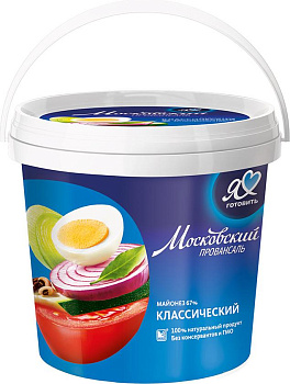 Майонез "Московский" Классический 67% (ведро) 900мл/6шт "МЖК"