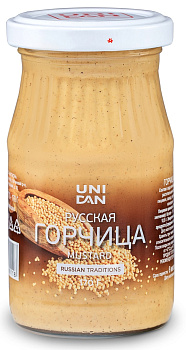 Горчица Русская "UNI DAN" (ст/тв) 200г/10шт "Бастион"