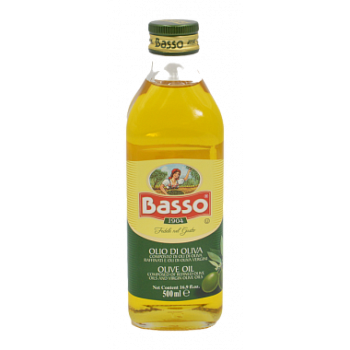 Оливковое масло "Basso" Olive Di Oilva  рафинирован.(ст/б) 0,5л/12шт Италия