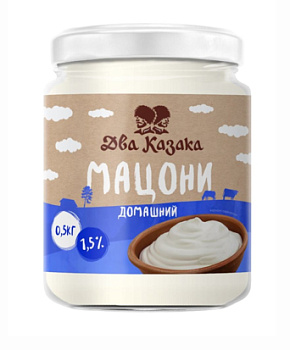 Кисломолочный продукт Мацони домашний "Два Казака" 1,5% 500г/6шт Россия