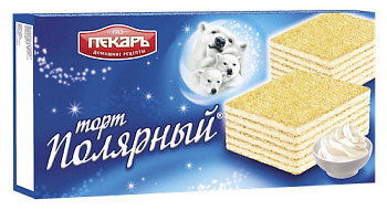 Торт вафельный "Полярный" 213г/9шт "Пекарь"