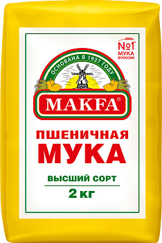 Мука Пшеничная "Макфа" Гост в/с 2кг/6шт Россия