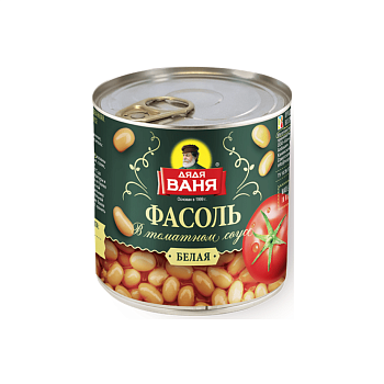 Фасоль белая "Дядя Ваня" в томатном соусе (ж/б) 400г/12шт Россия