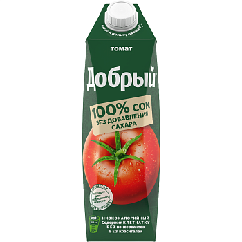 Сок "Добрый" Томатный с солью 1л/12шт "Мултон" (П/У)