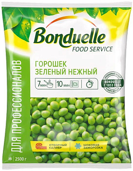 Горошек зеленый (замороженный) 2,5кг/4шт "Бондюэль" Россия