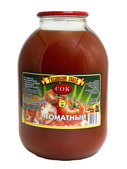 Сок "Тихвинский Уездъ" Томатный  (ст/б) 3л/4шт Россия