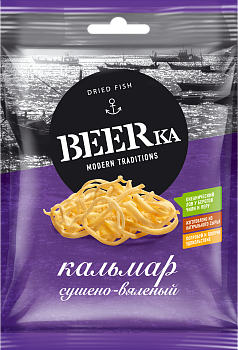 Кальмар сушеный "BEERka" 38г/20шт Россия