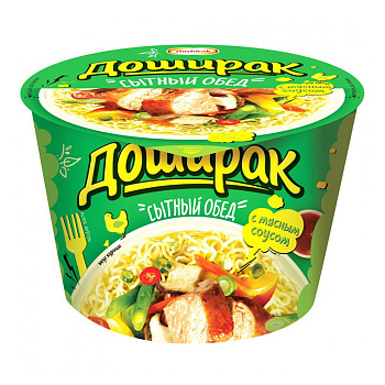 Лапша "Доширак" Сытный Обед с куриным соусом (чаша) 110г/16шт "КОЯ"