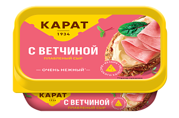 Сыр плавленый "Карат" с Ветчиной/Грибами/Зеленью 37% (пласт) 180г/12шт Россия