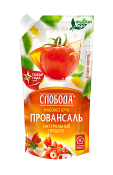 Майонез "Слобода" Провансаль 67% (с дозат) 400мл/24шт "Эфко"  