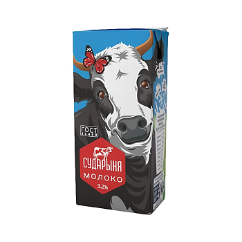 Молоко "Сударыня" ультрапастер.3,2% Гост (с крышкой) 1кг/12шт "Галактика"