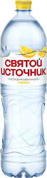 Вода питьевая "Святой Источник" не/газ Лимон (пэт) 1,5л/6шт Россия (П/У)