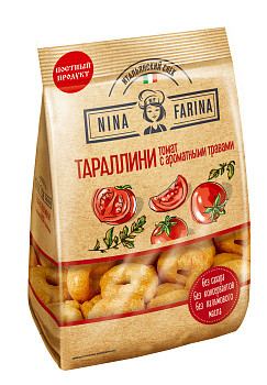 Тараллини "Nina Farina" с Томатом и Травами 180г/24шт "КДВ" Россия