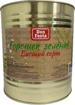 Горошек зеленый "Дон Феста" Гост (ж/б) 3,1кг/4шт Россия