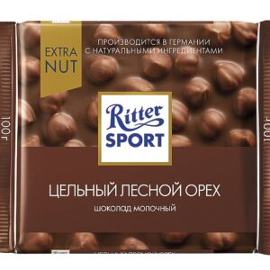 Шоколад темный "Риттер Спорт" цельный лесной орех 100г/10шт Германия