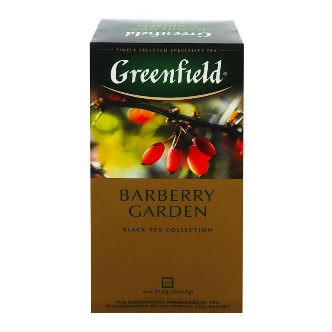 Чай гринфилд купить в спб. Чай черный Barberry Garden 1,5 x 25 Greenfield. Чай черный Greenfield Barberry Garden. Чай Гринфилд черный Barberry Garden (Барбарис) 1,5г*25п*10, шт. Чай Гринфилд Барбарис.