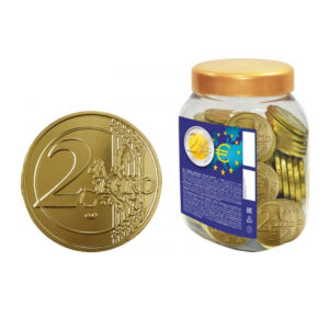 Шоколадные Монеты "2 Евро" 7г*150шт/6бл КФ "Ингрия" г.СПб