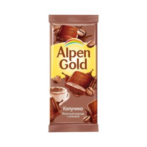Шоколад молочный "Альпен Гольд" с начинкой Капучино 80г/21шт "Мондэ'лис"