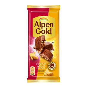 Шоколад молочный "Альпен Гольд" солёный арахис и крекер 80г/21шт "Мондэлис"