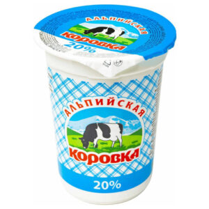 Сметанный продукт "Альпийская коровка" 20% 500г/12шт "Озерецкий МК"