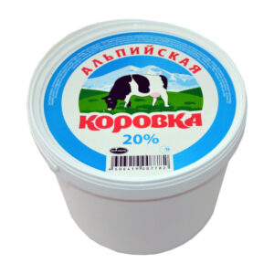 Сметанный продукт "Альпийская коровка" 20% (ведро) 5кг/1шт "Озерецкий МК"