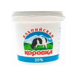 Сметанный продукт "Альпийская коровка" 20% (ведро) 900г/6шт "Озерецкий МК"