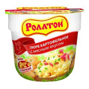 Картофельное пюре "Роллтон" c Сухариками (стак) 40г/24шт Россия**