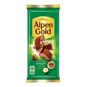 Шоколад молочный "Альпен Гольд" дроблёный фундук 85г/21шт "Мондэ'лис"