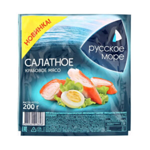 Крабовое Мясо "Салатное" Охлажденное 200г/8шт "Русское море"