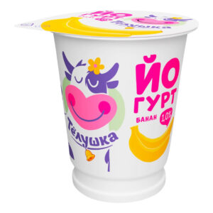 Йогурт "Тёлушка" Персик 1% 300г/12шт "Галактика"