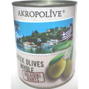 Оливки зеленые "Akropolive" Гигант (с/кост.в ж/б) 810г/6шт Греция