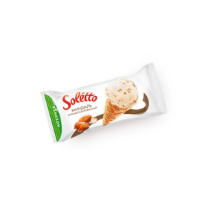 Мороженое рожок "Soletto Classico" карамель/миндаль 75г/24шт "Санта Бремор"
