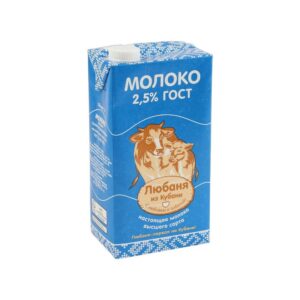 Молоко "Любаня из Кубани" ультрапастер.2,5% Гост 1л/12шт "Южный МЗ"