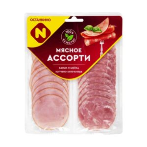 Колбаса (нарезка) Мясное ассорти коп/запеч.90г/1шт МЗ "Останкино"