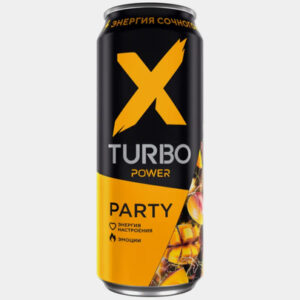 Энергетик "X-TURBO Party" Сочное манго (ж/б) 0,45л/12шт Россия