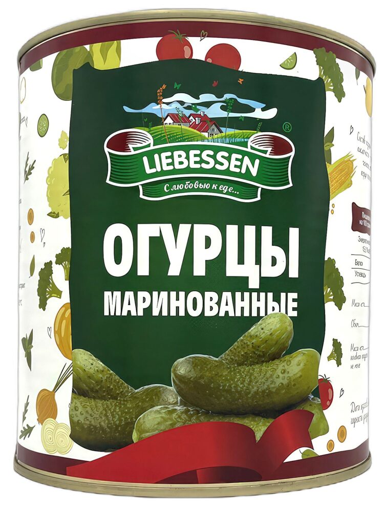 Огурцы маринованные "Liebessen" (ж/б) 3кг/1шт Россия